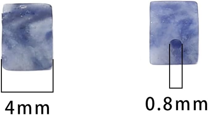 Natural Blue Sodalite Square Stone Beads 4x4mm 85pcs Cube Loose Semi Gemstone Beads for Jewelry Making Design