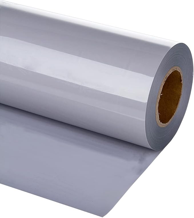 guangyintong Heat Transfer Vinyl Gray HTV Rolls, 12" x 10ft Gray Iron on Vinyl for T-Shirts, Matte Surface Gray HTV Vinyl for All Cutter Machine Easy to Cut & Weed for Heat Vinyl DIY Design