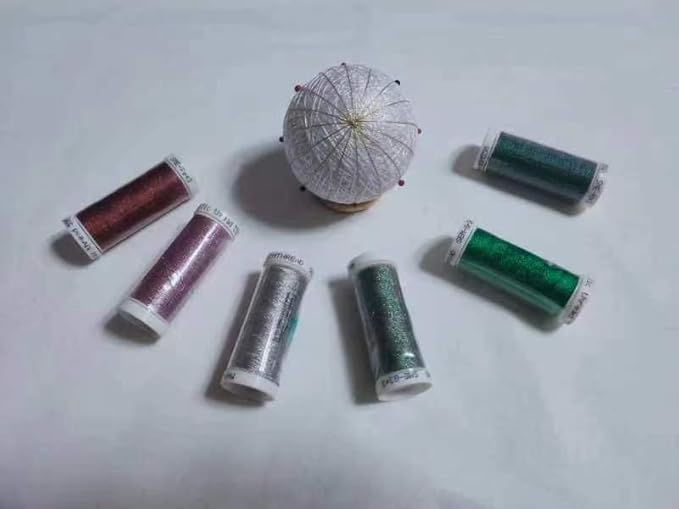 Simthread 6 Colors 3-Ply Metallic Shuttle Tatting Yarn 50 Meters Each for Shuttle Tatting Jewellery lacemaking #3