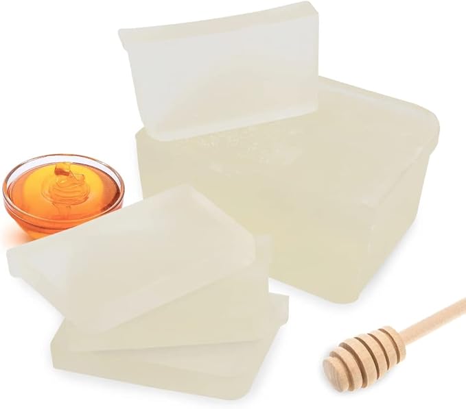 Primal Elements Honey Soap Base - Moisturizing Melt and Pour Glycerin Soap Base for Crafting and Soap Making, Easy to Cut, Unscented - 2 Pound