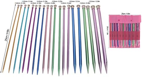 10 Pairs Knitting Needles Set Single Pointed Straight Sweater Knitting Needles Aluminum Knitting Needles in Various Sizes