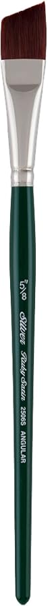 Silver Brush Limited 2506-5/8 Ruby Satin Angle Paintbrush for Oil, Acrylic, and Heavy Body Paints, Size 5/8 Inch, Short Handle