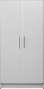 Prepac Elite Tall Garage Storage Cabinet & Pantry Storage Cupboard, 2-Door Freestanding Bathroom or Pantry Cabinet with Adjustable Shelves, 16" D x 32" W x 65" H, Light Gray