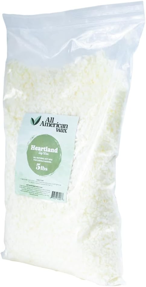 All American Wax Soy Wax Flakes – 5 lb Bag | Natural Soy Wax for Candle Making | Clean Burning, Easy to Melt, Great Scent Throw | DIY Candle Supplies