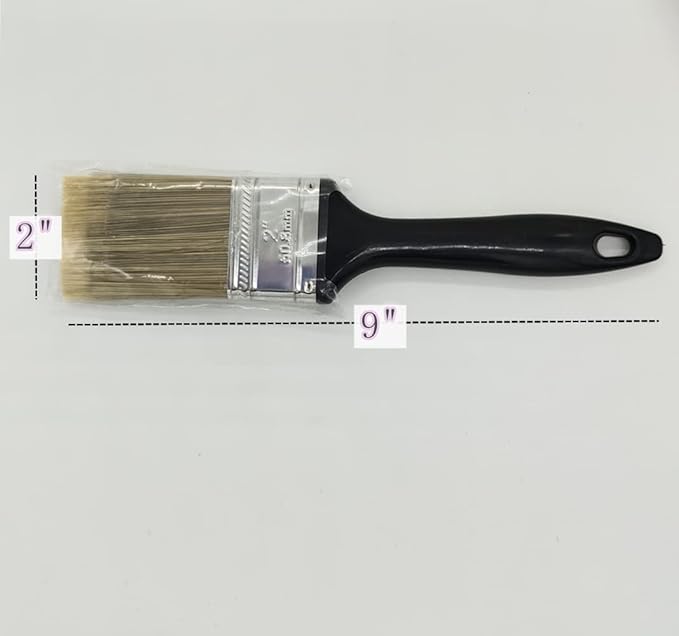 10 Pieces 2 Inch Paint Brush,Flat Paint Brushes Professional Paint Tools with Treated Plastic Handle for DIY Paint,Furniture,Fences,Deck,and Wall Trim