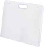 PATIKIL 17 x 14 Inch Plastic Art Portfolio, Large Art Storage Bag with Handles, Waterproof Folder Container for Artwork Drawing Sketch Poster Photography Diamond Painted, Clear White