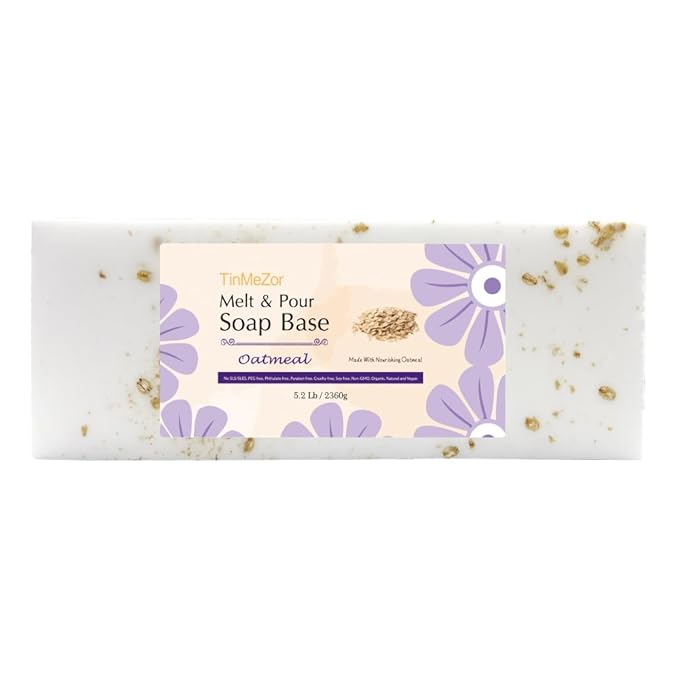 5.2LB Oatmeal soap base, DIY Handmade with Oatmeal Milk Melt and Pour Soap for Crafting and Making, Vegan, Easy to Cut