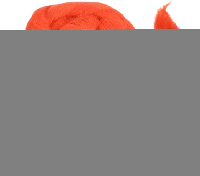 MECCANIXITY Wool Roving Yarn Soft Felting Wool 50g/1.76oz Pure Chunky Roving Yarn for Needle Felting Knitting Blanket Spinning Weaving Art DIY Craft Dark Orange