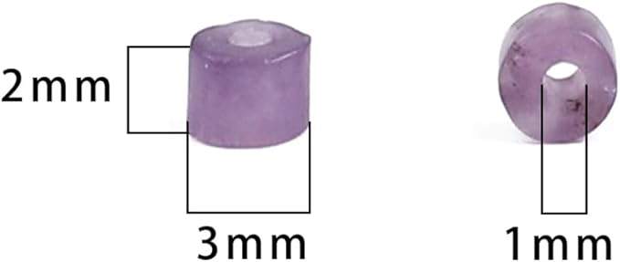 Natural Light Amethyst Spacer Beads Caps Flat Round Loose Beads for Beading Jewelry Making 3mmx2mm 38cm