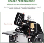 Heavy Duty Serger Sewing Machine, Metal Overlock & Coverstitch, Versatile Leather Overlocker for Fabrics, Handheld and Durable, Ideal for Professional Sewing - Blue