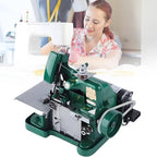 Industrial Overlock Machine & Sergers - Heavy Duty Fabric, Adjustable Speed, Foot Switch, Symmetrical Drilling, Includes Accessories, Perforated Bead Size: Φ3-Φ4mm, Blue