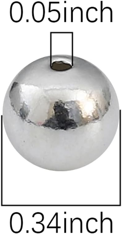 925 Sterling Silver Round Beads 8mm 4pcs for Jewelry Making Findings