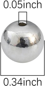 925 Sterling Silver Round Beads 8mm 4pcs for Jewelry Making Findings