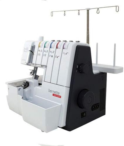 Bernette B48 Funlock Serger Coverstitch Overlock Machine | Heavy Duty Sewing Quilting Performance for Beginners and Professionals | 23 Stitches LED Light 1300 SPM Easy Threading Knife Control