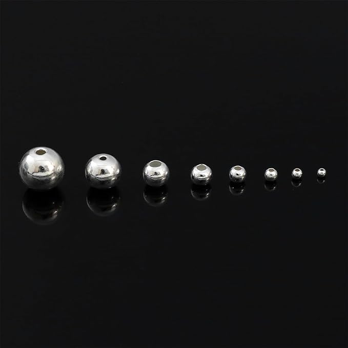 925 Sterling Silver Round Beads 2mm 100pcs for Jewelry Making Findings