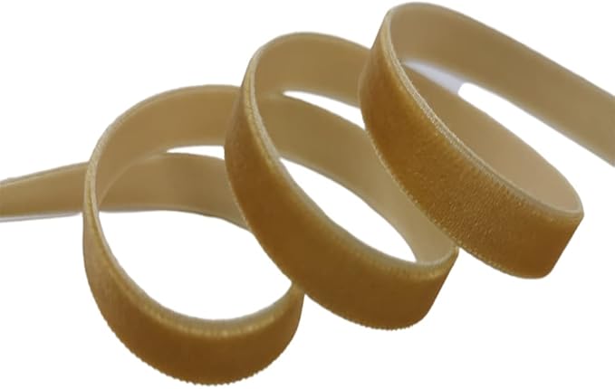Nylon Single Face Velvet Ribbon,3/8 Inch X 25 Yards Spool (Gold)