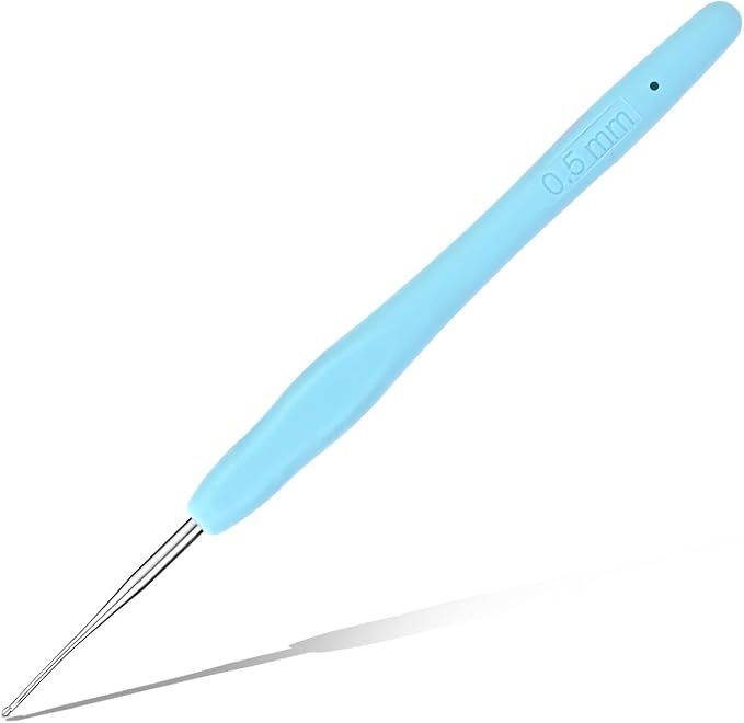 0.5 mm Crochet Hook, Ergonomic Handle for Arthritic Hands, Extra Long  Knitting Needles for Beginners and Crocheting Yarn (0.5 mm)