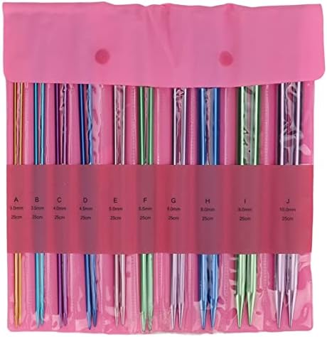 10 Pairs Knitting Needles Set Single Pointed Straight Sweater Knitting Needles Aluminum Knitting Needles in Various Sizes