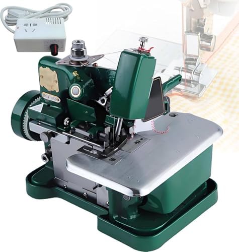 Heavy Duty Serger Sewing Machine - Metal Overlock for Leather, Handheld Coverstitch, Perfect Overlocker for Thick Fabrics - Durable Blue Design