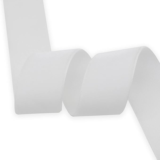 Nylon Velvet Ribbon Single Faced,1 Inch X 25Yards Spool (White)