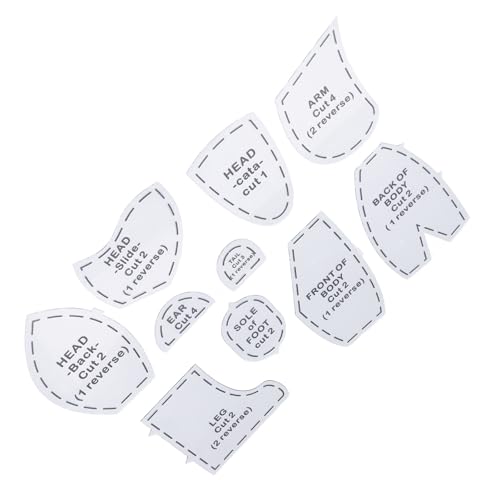 POCREATION Memory Bear Sewing Patterns Set DIY Adorable Dolls Templates with Acrylic Material, Easy and Enjoyable Quilting (L 15inch), POCREATIONdoh3vrtak1-11