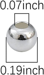 925 Sterling Silver Round Beads 5mm 10pcs for Jewelry Making Findings