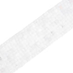 Natural White Agate Square Stone Beads 4x4mm 85pcs Cube Loose Semi Gemstone Beads for Jewelry Making Design