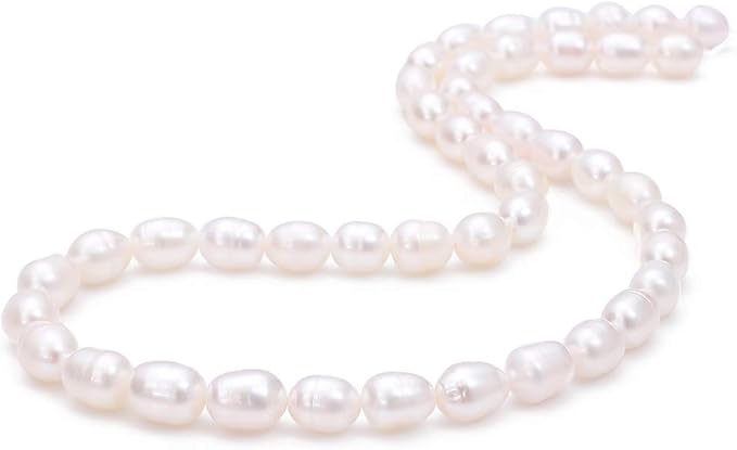 Natural Pearl Beads Rice 7-8mm White Freshwater Cultured Loose Gemstone Beads for DIY Jewelry Making 13.8''/Strand