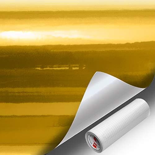 VViViD High Gloss Finish Adhesive Craft 12" x 60" Vinyl Roll Bundle with 12" x 12" Oracal Transfer Paper (2 Items)(Space Pearl Metallic Gold)