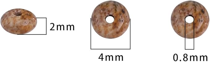 Natural Brown Picture Jasper Spacer Beads Caps Rondelle Disk Loose Beads for Beading Jewelry Making 4mmx2mm 38cm