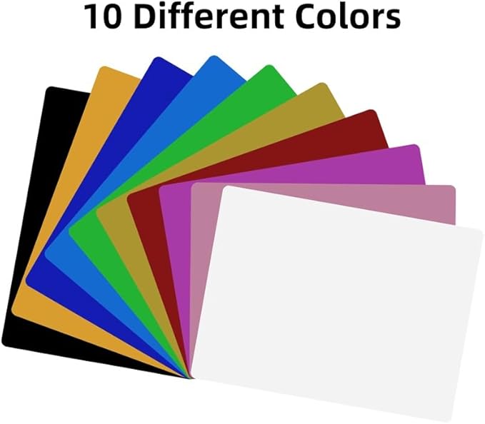 100 pcs of Colorful Aluminum Business Card Blanks - Perfect for Laser Engraving, DIY Business Card Customization, and More - 0.21mm/0.01 inch Thickness