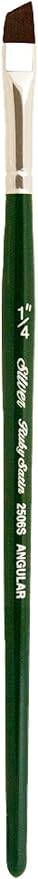 Silver Brush Limited 2506S1/4 Ruby Satin Angle Brush for Fluid and Flow Acrylics, Size 1/4 Inch, Short Handle