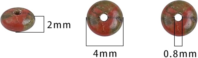 Natural Unakite Spacer Beads Caps Rondelle Disk Loose Beads for Beading Jewelry Making 4mmx2mm 38cm
