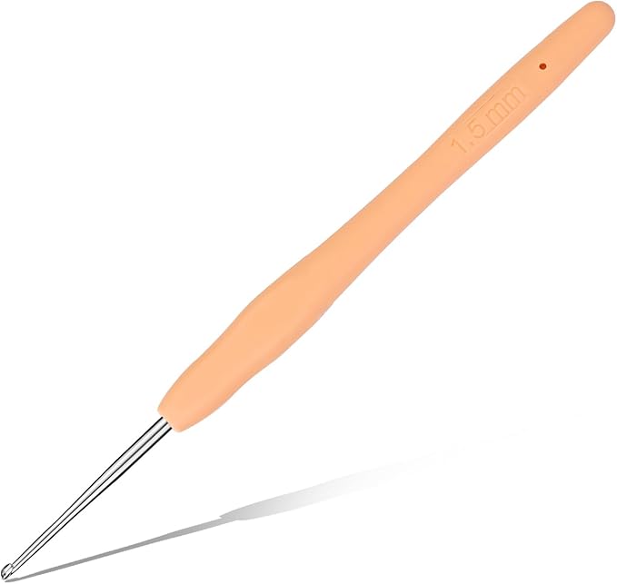 1.5 mm Crochet Hook, Ergonomic Handle for Arthritic Hands, Extra Long  Knitting Needles for Beginners and Crocheting Yarn (1.5 mm)