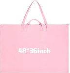 Abbylike 48 x 36 Inch Art Portfolio Bag Large Size Art Supply Bag with Nylon Shoulder Waterproof Poster Board Painting Drawing Sketch Storage Carrying Case for Christmas Artwork Gift(Pink,1 Pcs)