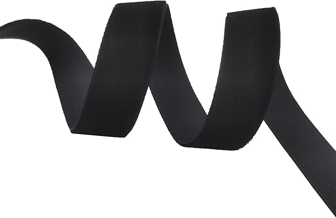 Nylon Black Velvet Ribbon Single Face,5/8 Inch X 25Yards Spool