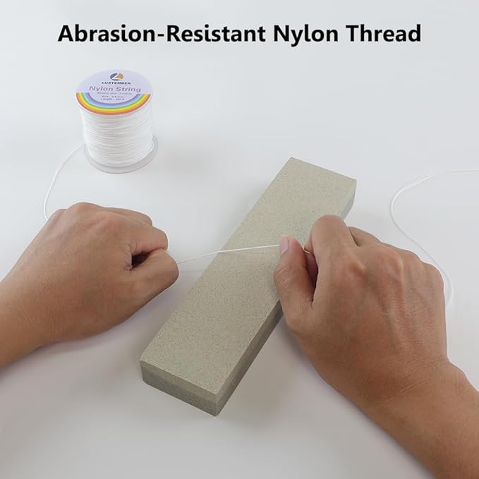 0.8mm Nylon String, Strong Bracelet String, Durable Nylon Cord for Jewelry Making, Bracelets, Beading, Necklaces, Rattail Braiding, Kumihimo, Wind Chimes, Blinds and Handicrafts