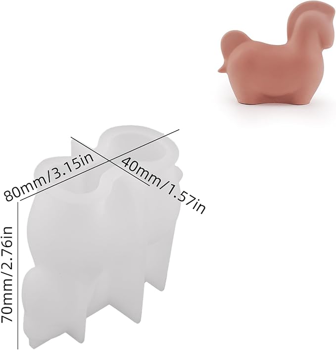 2 Pack Large and Small Horse Resin Mold - Resin Casting Silicone Molds for Home Decor & Candle Making Wave Spiral Mold