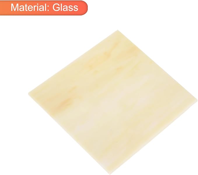 MECCANIXITY Stained Glass Sheet Mosaic Tile 3.9 Inch x 3.9 Inch Apricot Stained Glass Sheets for Crafts DIY, Art Project