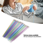 10 Pairs Knitting Needles Set Single Pointed Straight Sweater Knitting Needles Aluminum Knitting Needles in Various Sizes