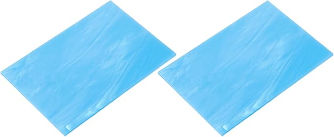 MECCANIXITY 2 Pcs Stained Glass Sheet Mosaic Tile 7.9 Inch x 5.9 Inch Pale Blue Stained Glass Sheets for Crafts DIY Art Project