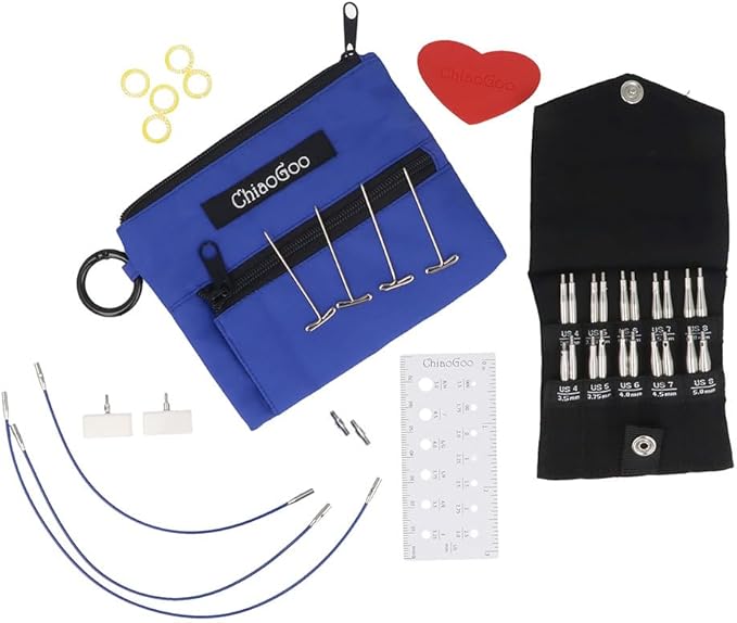 ChiaoGoo Twist Shorties Stainless Steel Interchangeable Set, 2-inch and 3-inch (5 and 8cm) Small (7230-S)