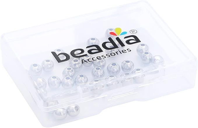 Platinum Plated Round Spacer Beads 6mm 30pcs for Jewelry Making Findings Non Tarnish