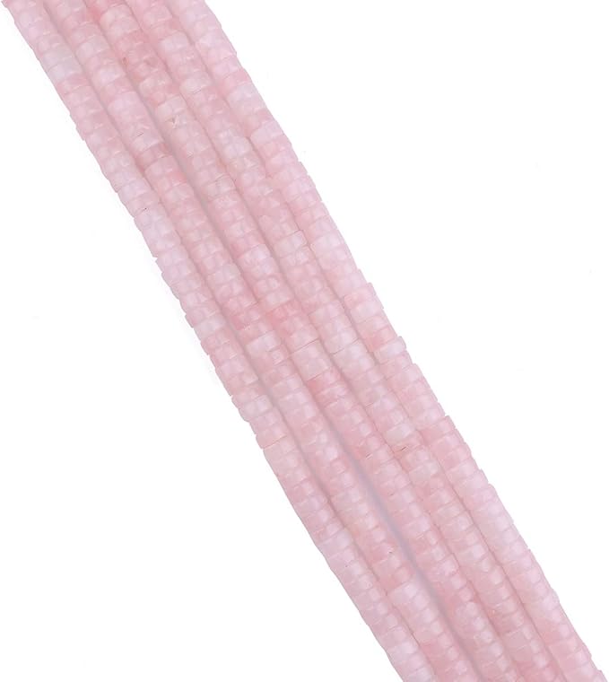 Natural Rose Quarts Crystal Spacer Beads Caps Loose Semi Gemstone for Beading Jewelry Making 6mmx3mm 38cm