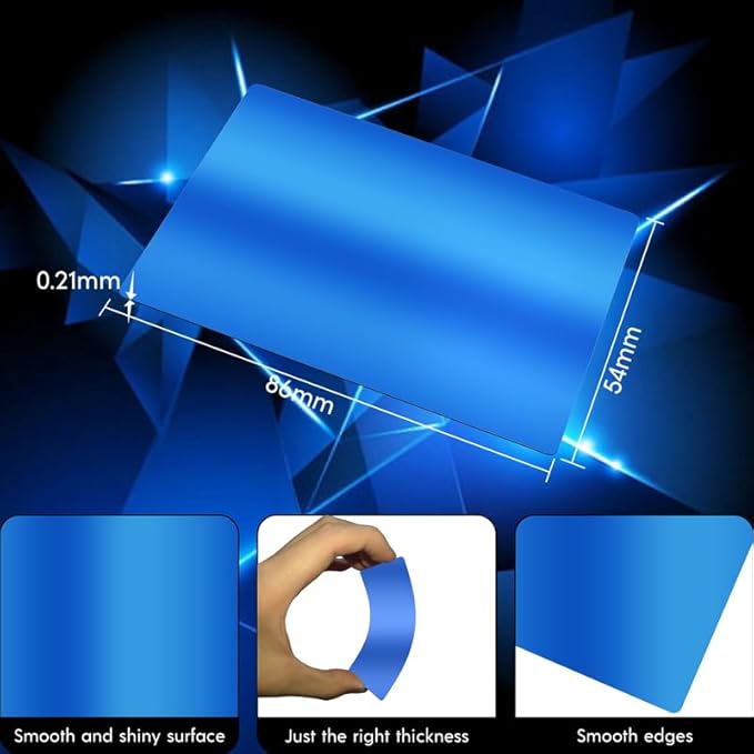 100 pcs of Colorful Aluminum Business Card Blanks - Perfect for Laser Engraving, DIY Business Card Customization, and More - 0.21mm/0.01 inch Thickness