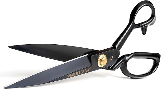 Sewing Scissors, 12 Inch Fabric Dressmaking Scissors Heavy Duty Shears Sharp Cutting for Crafting, Leather, Dressmaking, Tailoring, Raw Materials