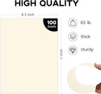 100 Sheets Cream Cardstock 8.5 x 11 Off White Card Stock,Goefun 65lb Ivory Paper Printer Paper for Cards Making, Office Printing, Wedding