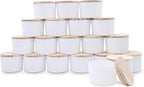SHOWIN Thick Candle Jars for Making Candles 20 Pcs, 4 OZ Empty Jars with Wood Lids for Candle Making, Sample Container, Matte White