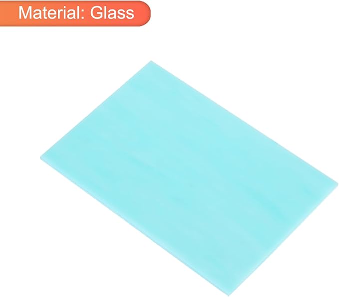 MECCANIXITY Stained Glass Sheet Mosaic Tile 7.9 Inch x 5.9 Inch Sky Blue Stained Glass Sheets for Crafts DIY, Art Project