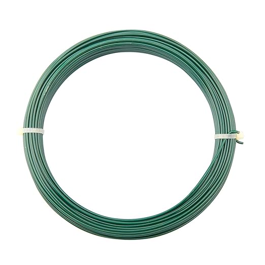 Green Enameled Steel Floral Wire, 14 Gauge SWG, .080 in / 2.032 mm, 100 ft / 30.5 m Coil
